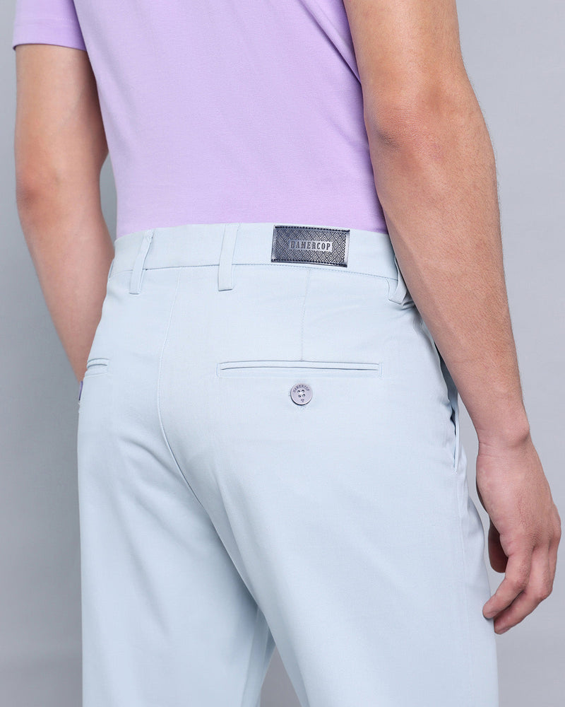 Sky Blue Stretch Cotton Chinos