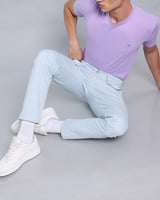 Sky Blue Stretch Cotton Chinos