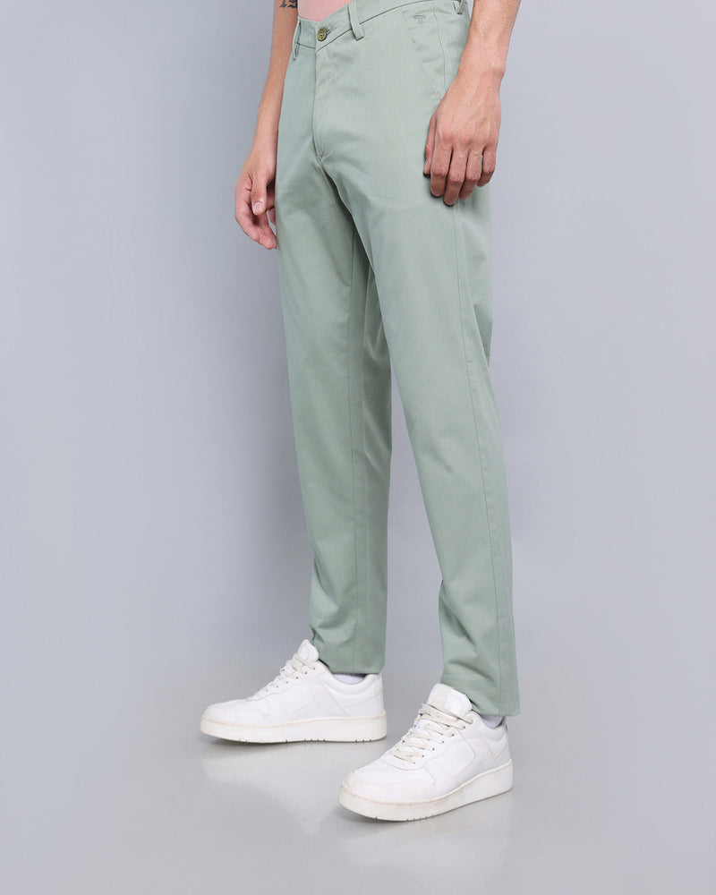 Fern Green Stretch Cotton Chinos