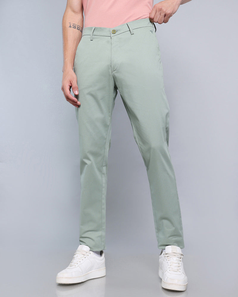 Fern Green Stretch Cotton Chinos