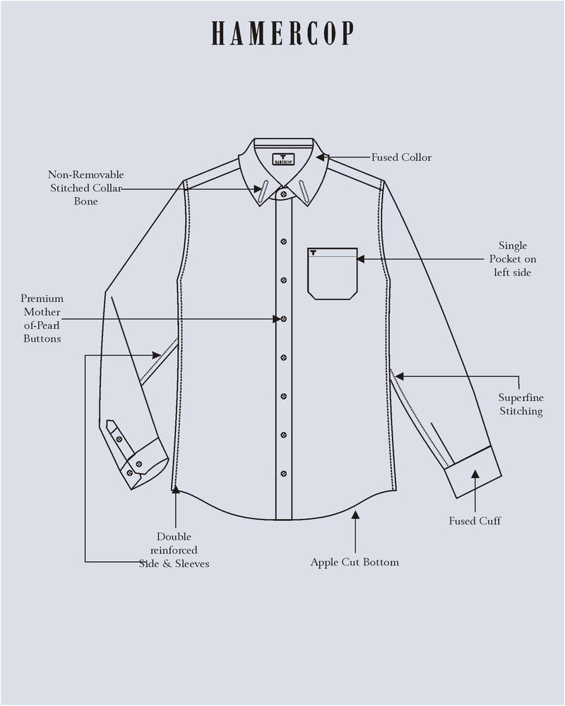 Yovel Gray With Box Pattern Premium Cotton Shirt