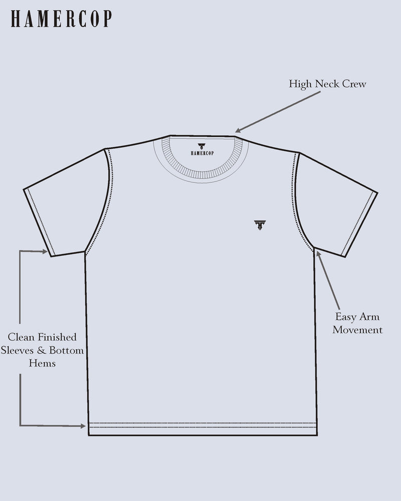 NavyBlue With White Printed Pique Pima Designer T-Shirt